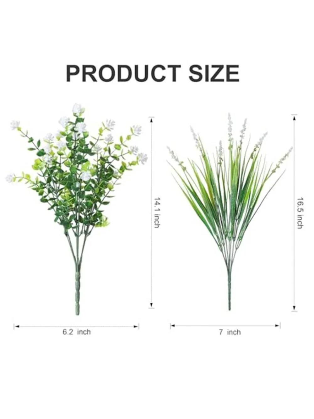 20 Bundles Fake White Flowers Monkey Grass Artificial Outdoor Faux Plants UV